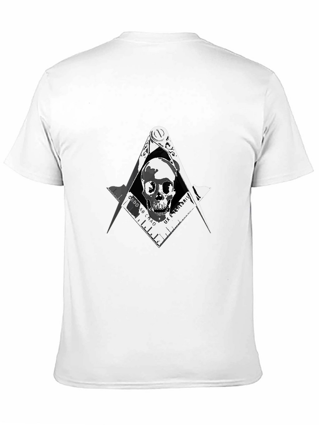 Skull & Compass T-Shirt - Dark Freemason Style