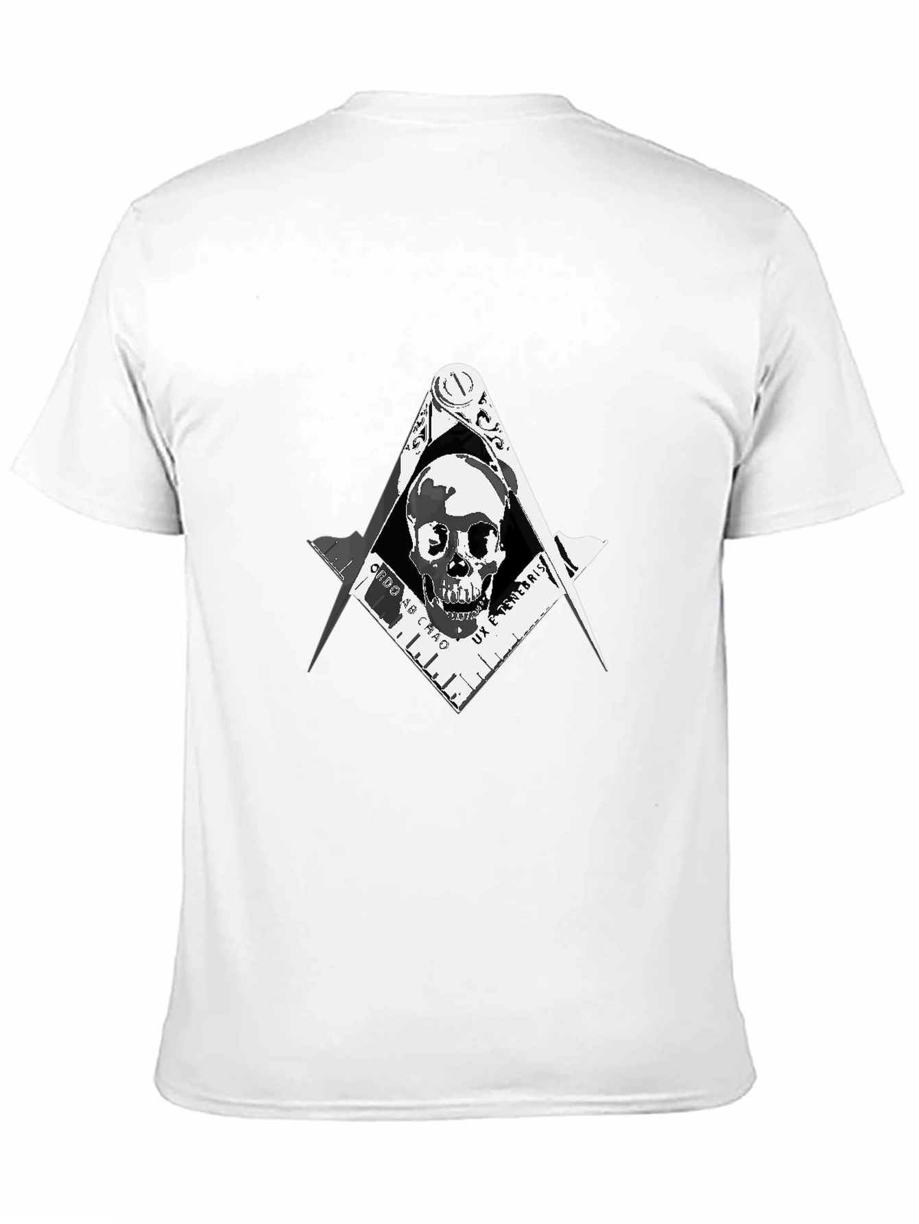 Skull & Compass T-Shirt - Dark Freemason Style