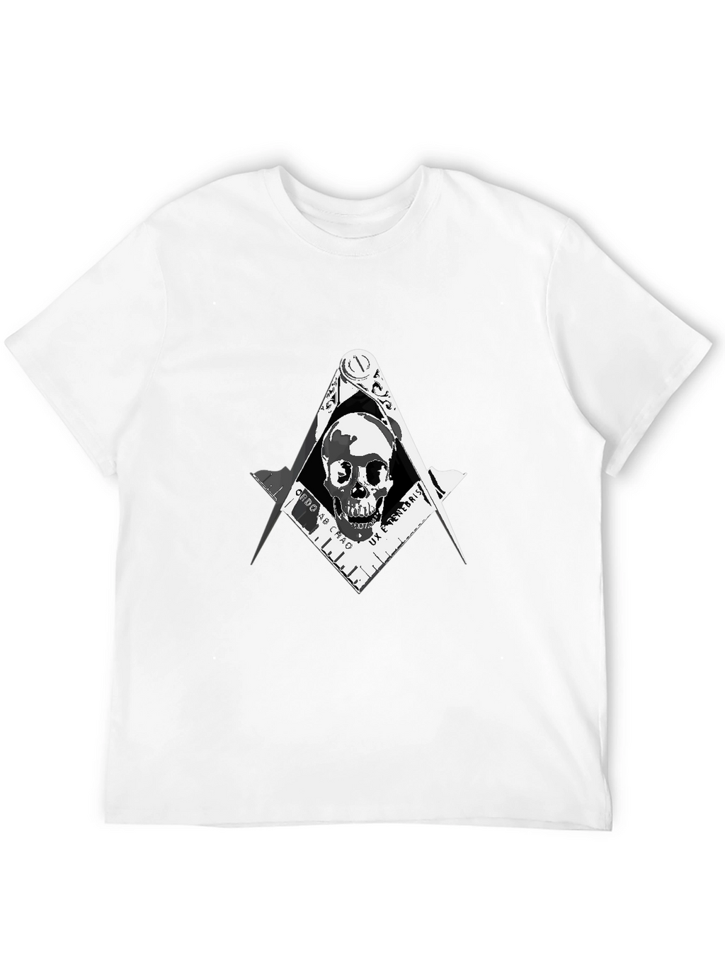 Skull & Compass T-Shirt - Dark Freemason Style