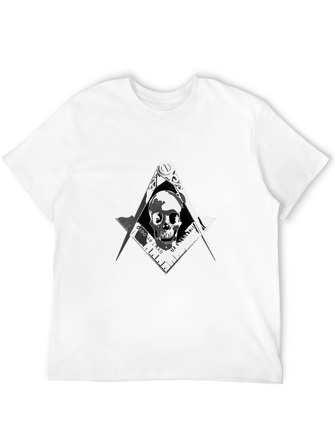 Skull & Compass T-Shirt - Dark Freemason Style