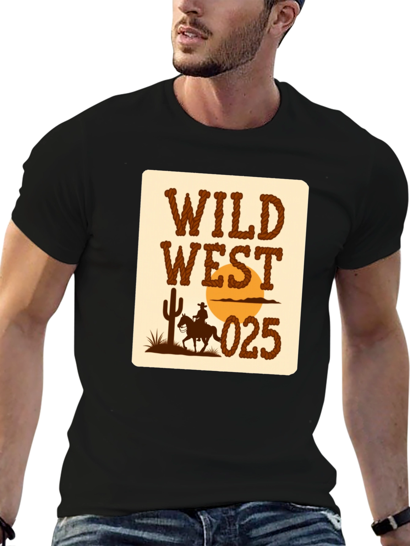 Wild West Graphic T-Shirt - Cowboy Design