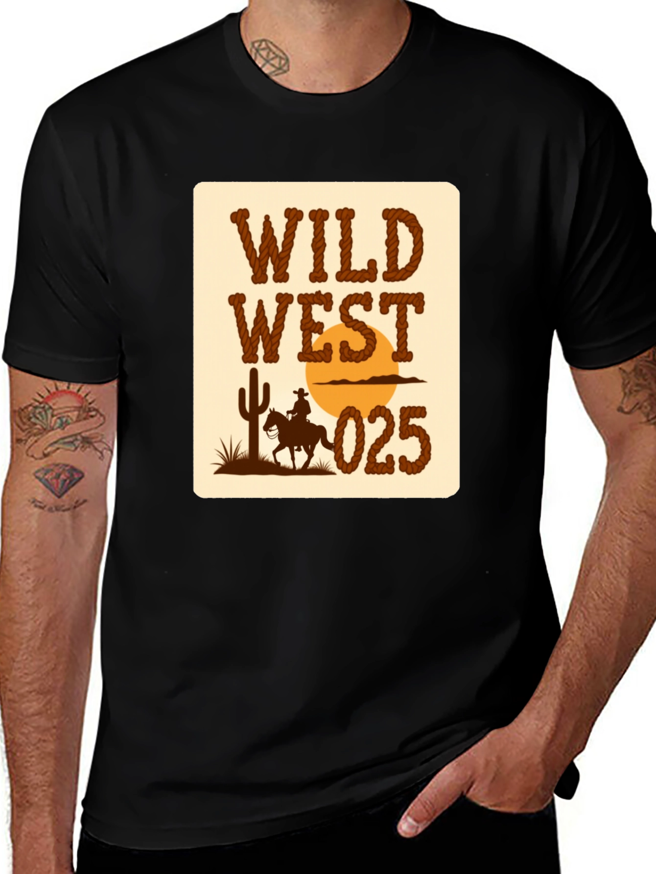 Wild West Graphic T-Shirt - Cowboy Design