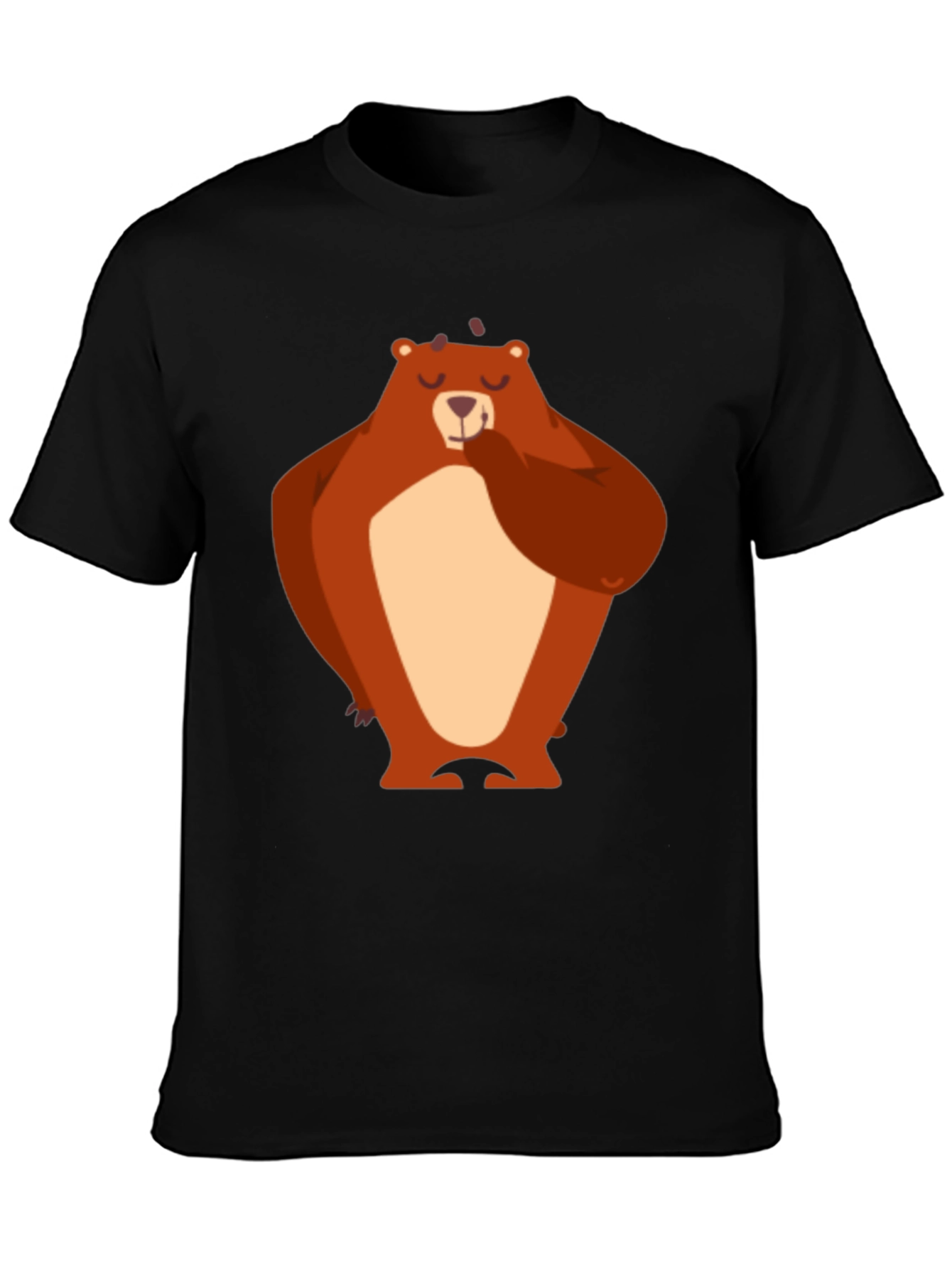 Bear Graphic T-Shirt - Black Cotton Tee