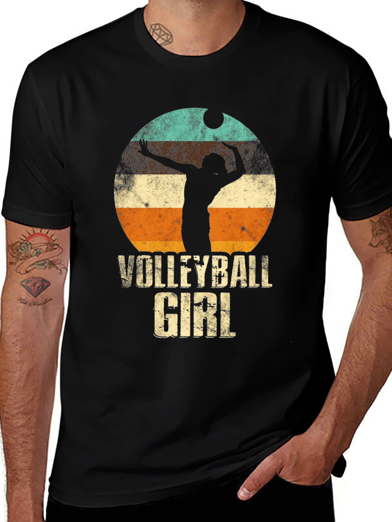 Volleyball Girl Retro Graphic T-Shirt