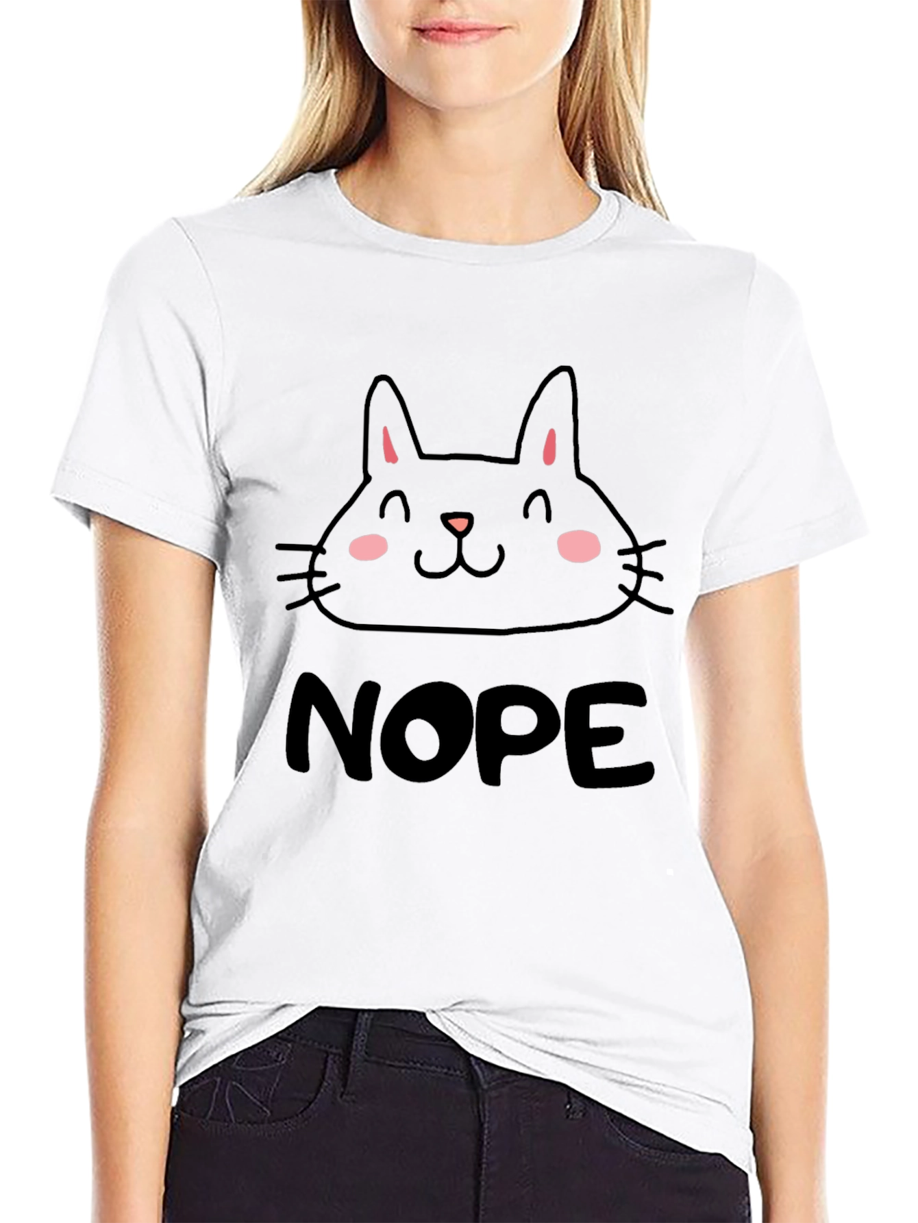 Cute Cat Nope Graphic T-Shirt