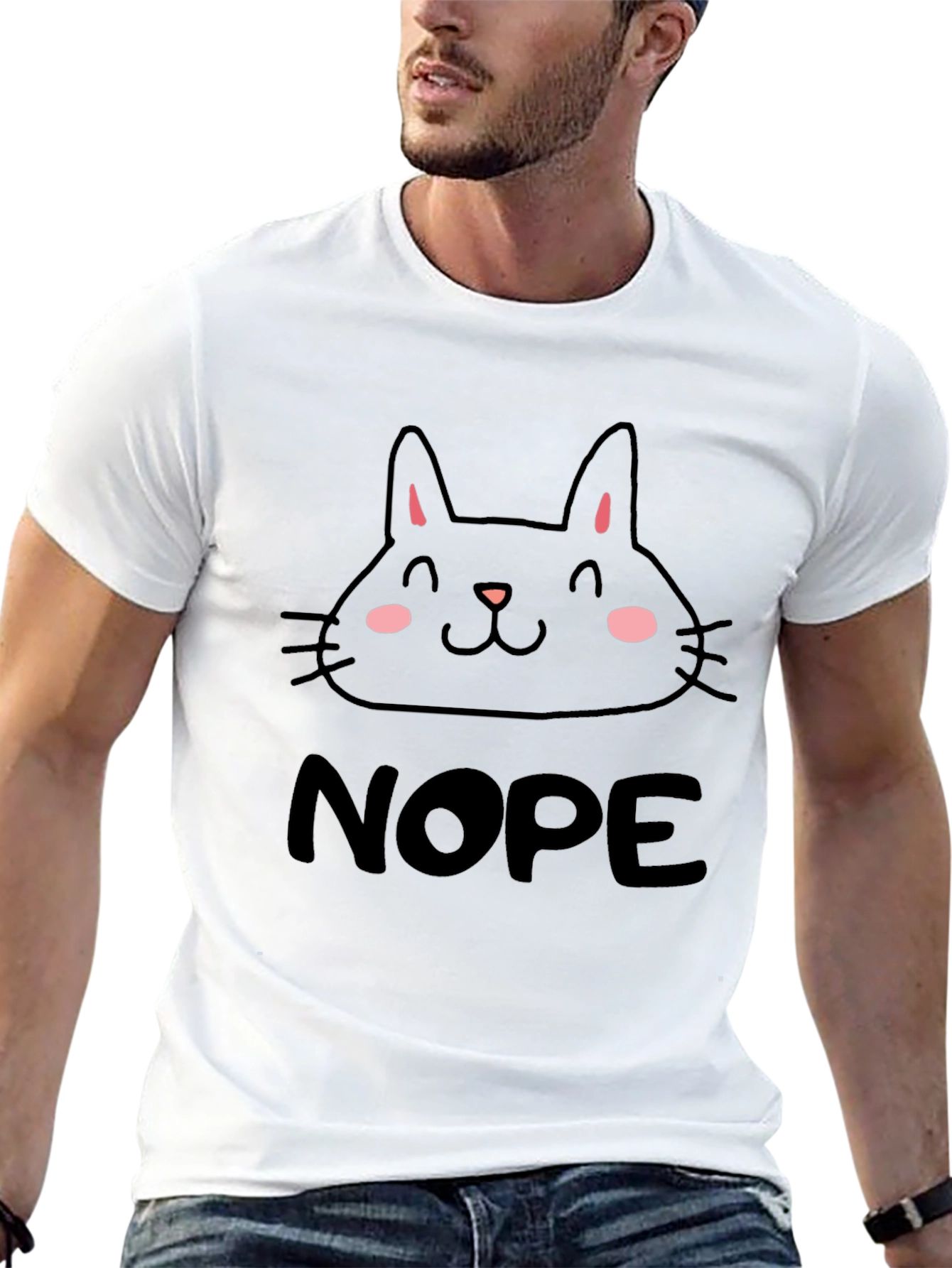 Cute Cat Nope Graphic T-Shirt