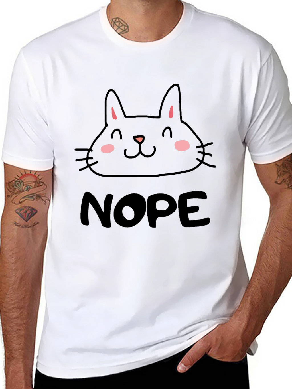 Cute Cat Nope Graphic T-Shirt