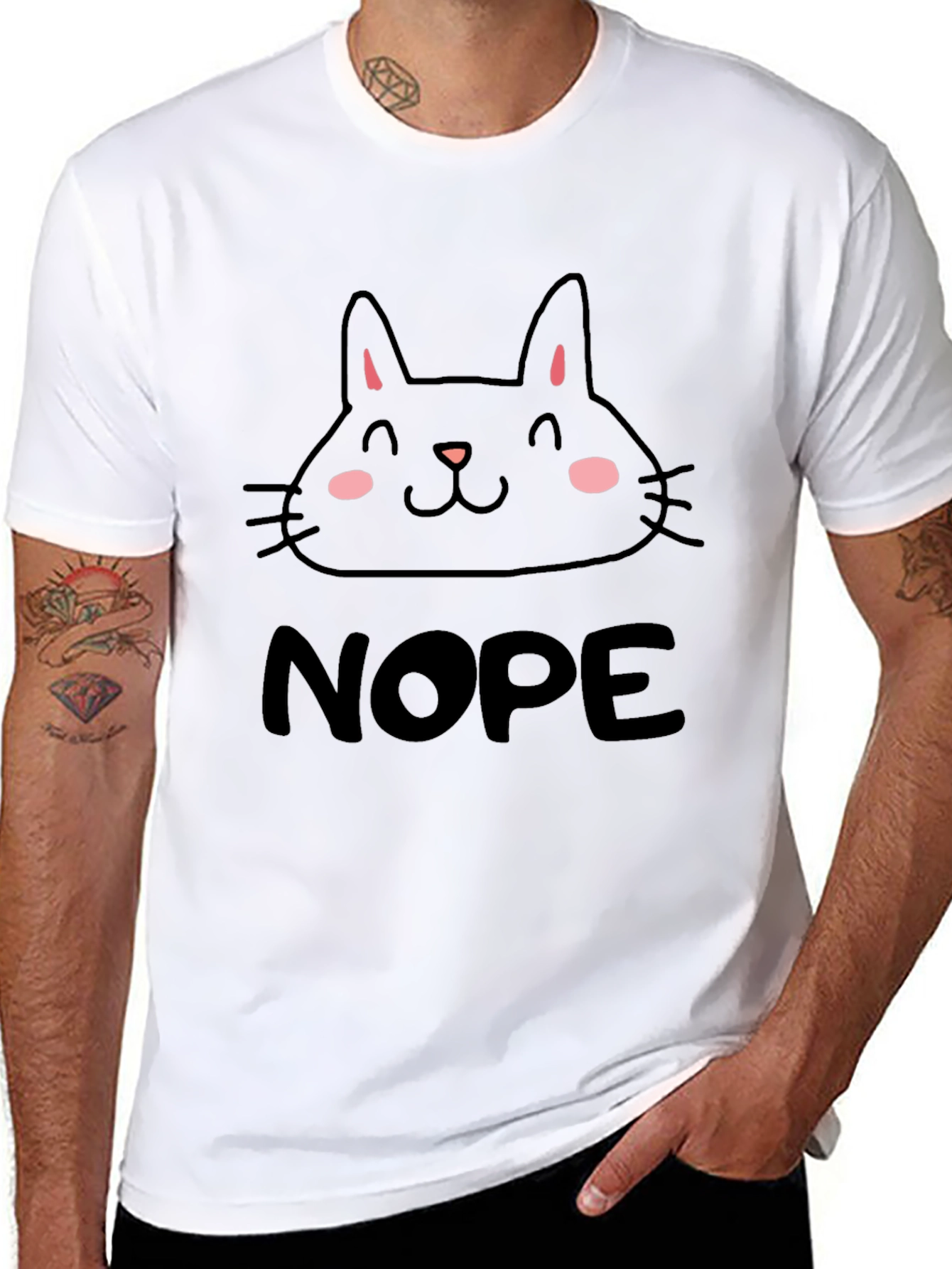 Cute Cat Nope Graphic T-Shirt