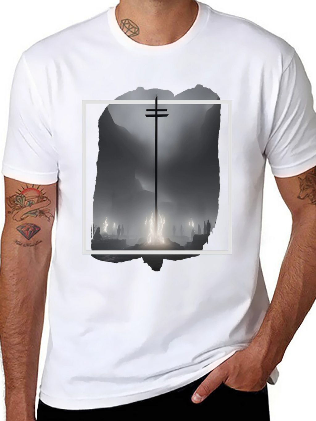 Mystic Silhouette Graphic Tee - Black