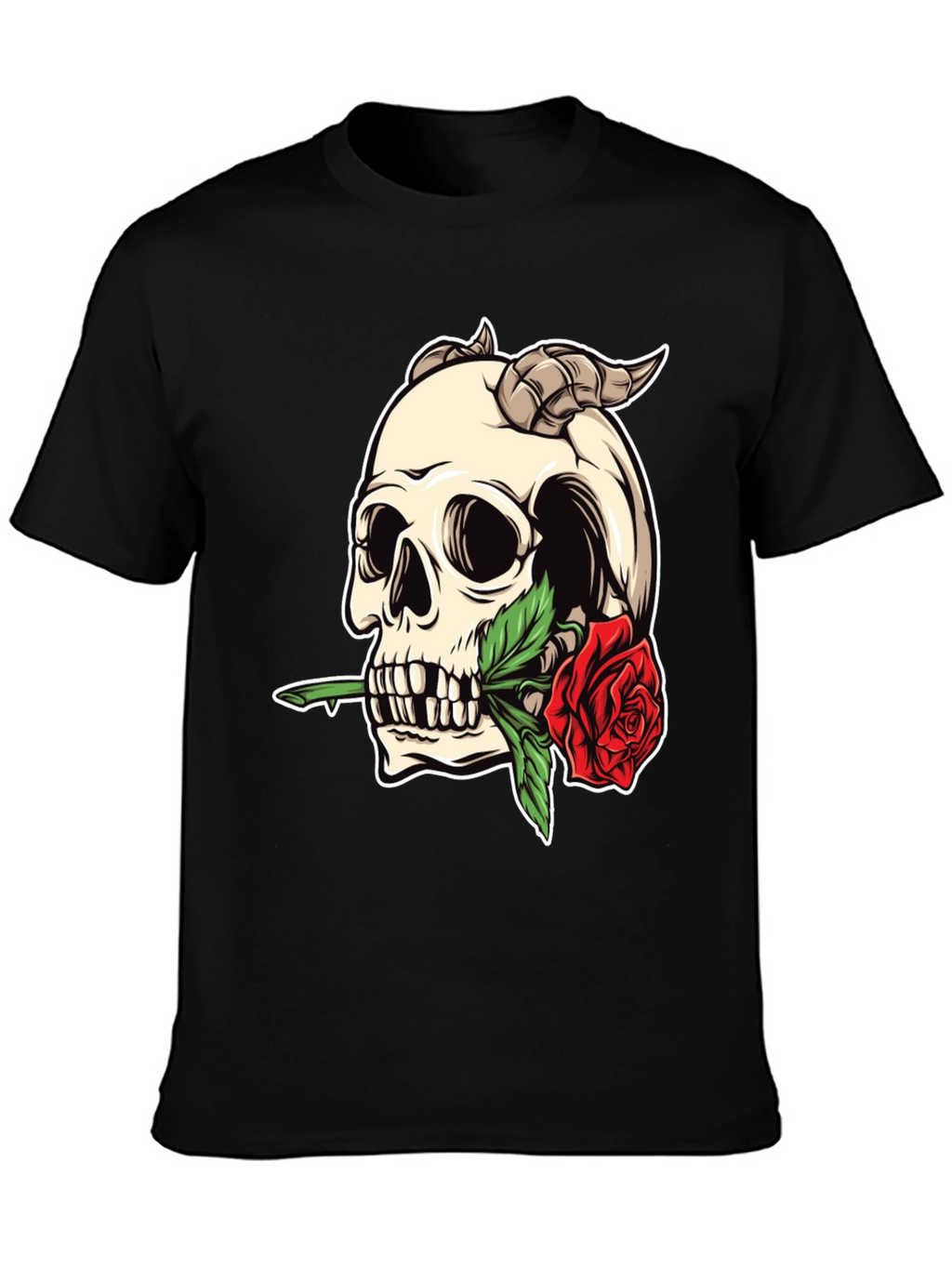 Skull & Rose Graphic Tee - Bold Statement Shirt