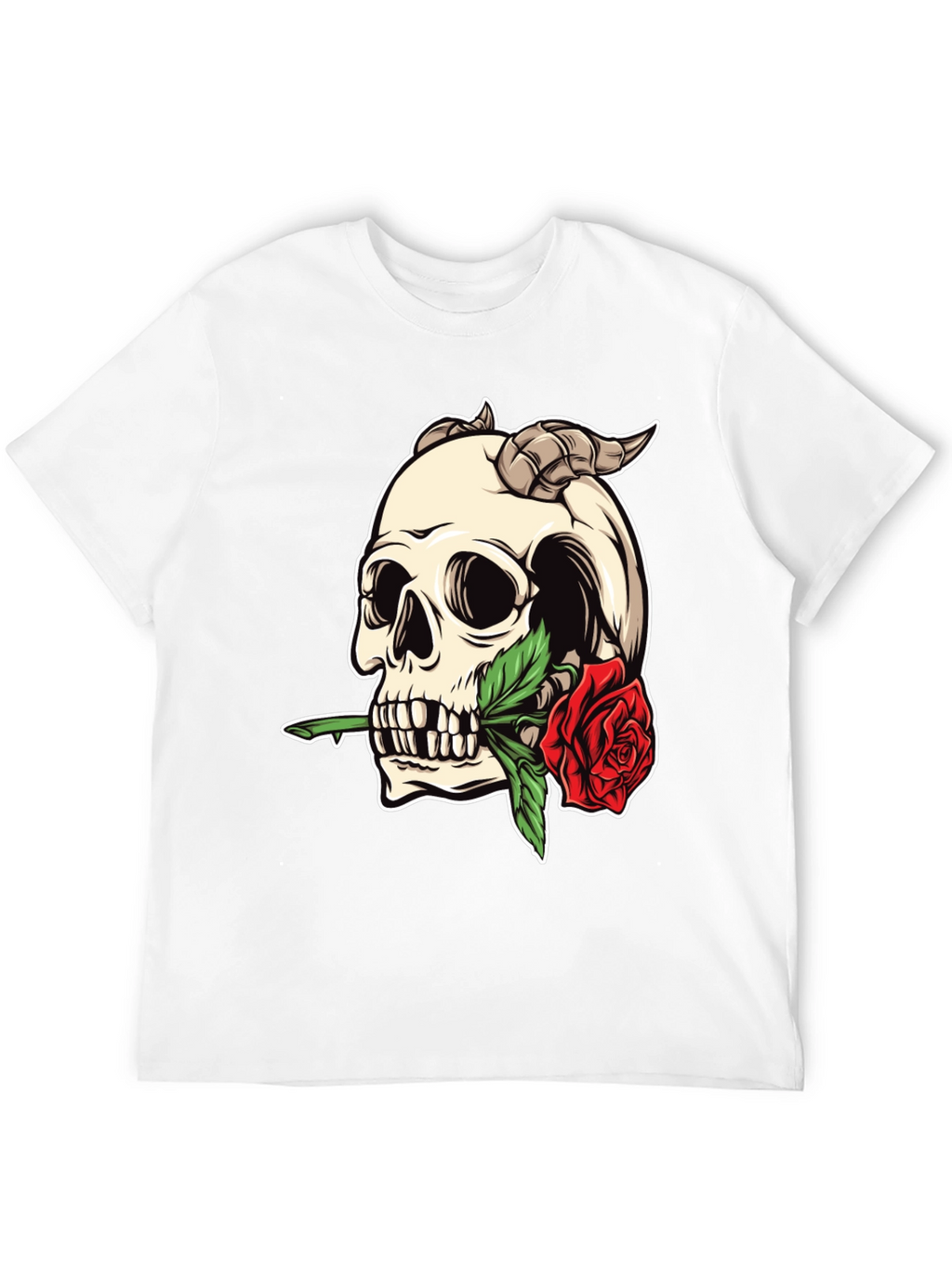 Skull & Rose Graphic Tee - Bold Statement Shirt