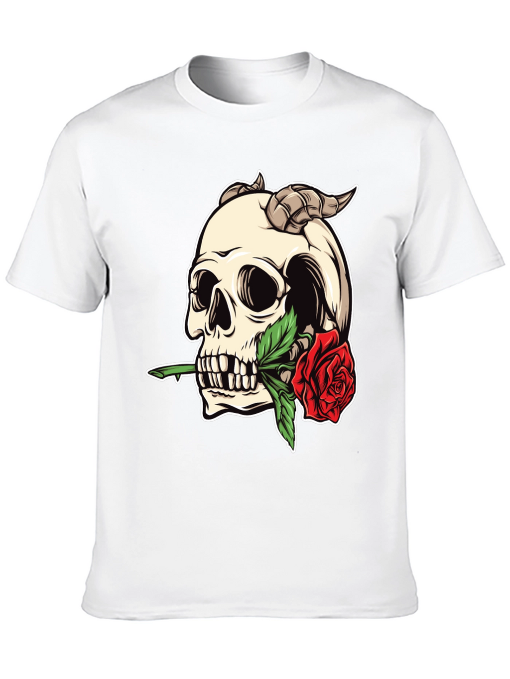 Skull & Rose Graphic Tee - Bold Statement Shirt