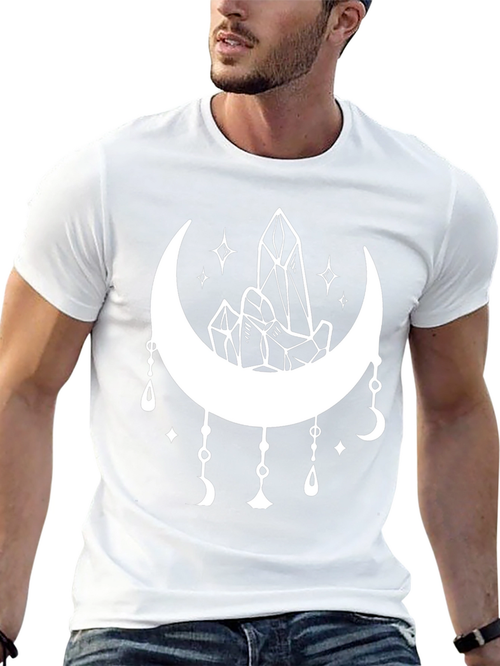 Crystals and Moon Graphic T-Shirt