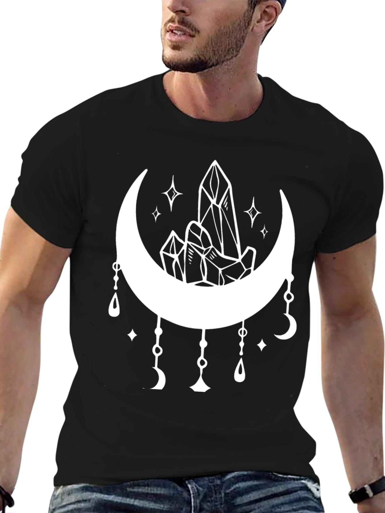 Crystals and Moon Graphic T-Shirt