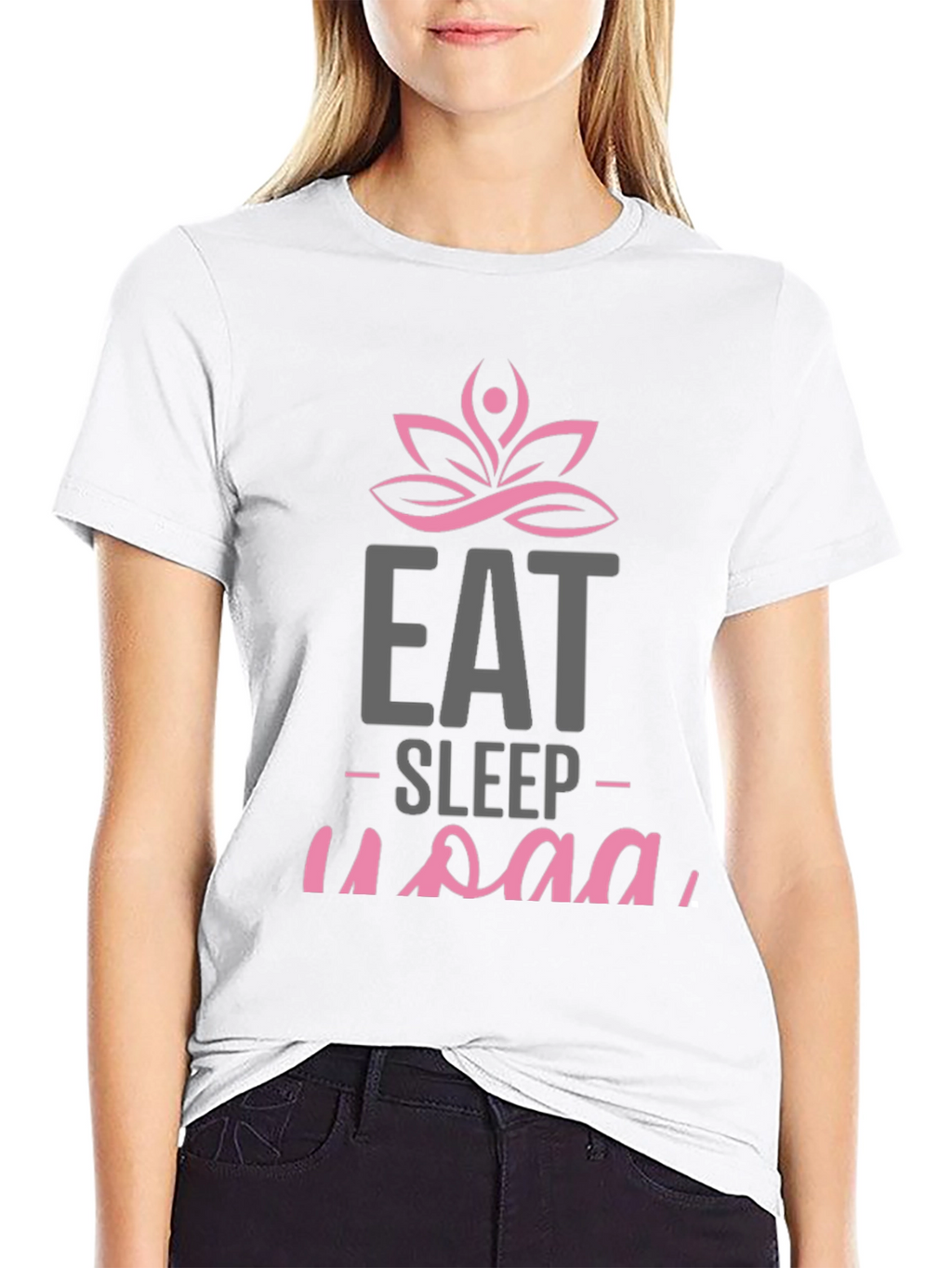 Eat Sleep Yoga Black Graphic Tee