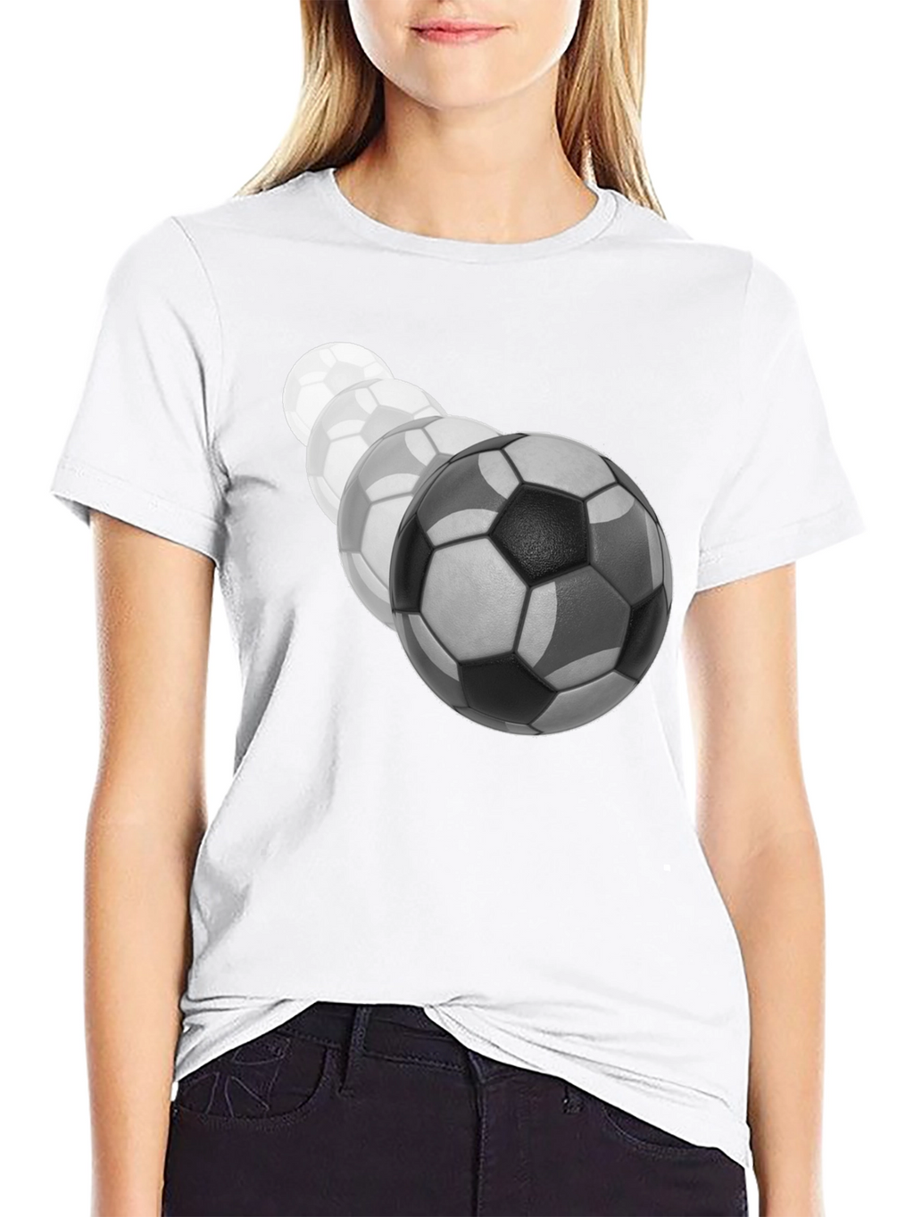 Soccer Ball Fade Black T-Shirt