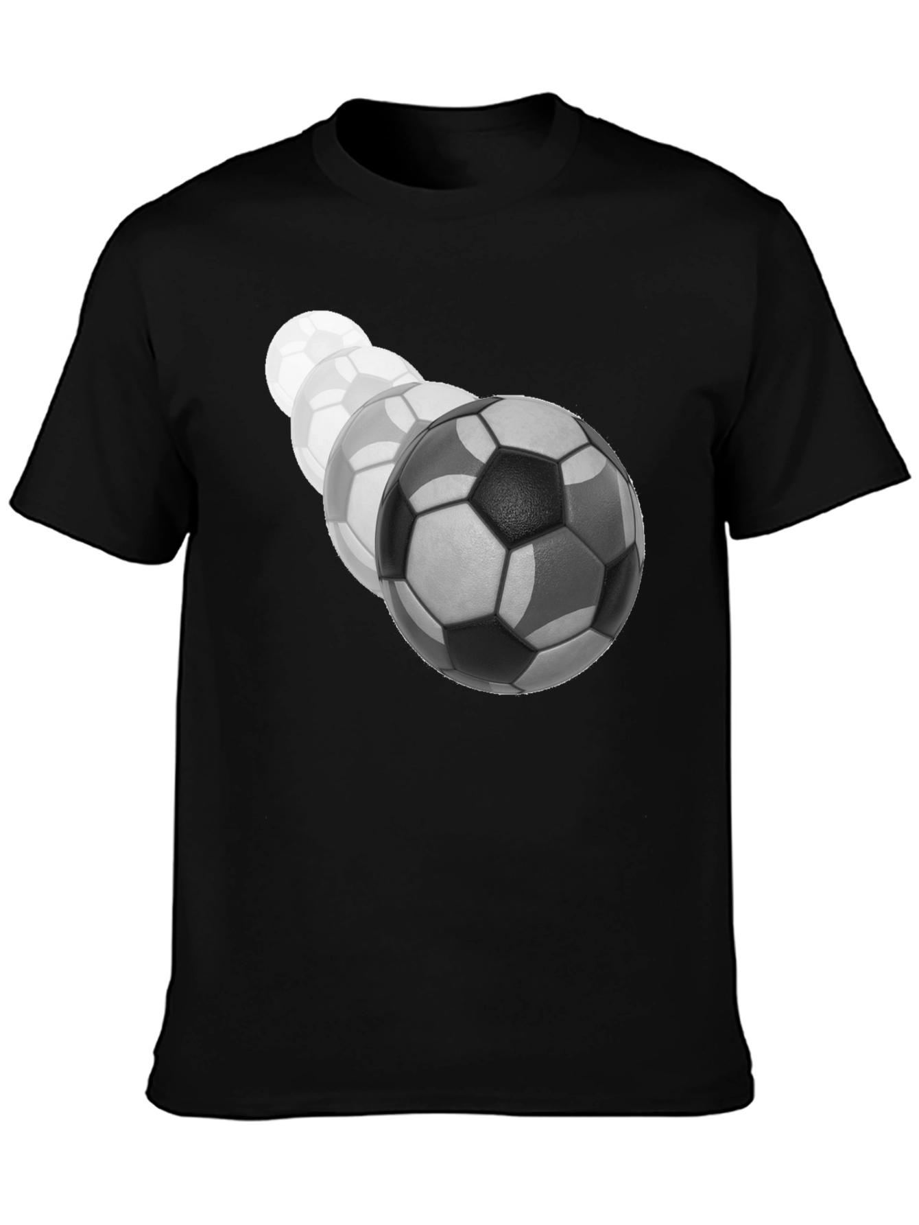 Soccer Ball Fade Black T-Shirt