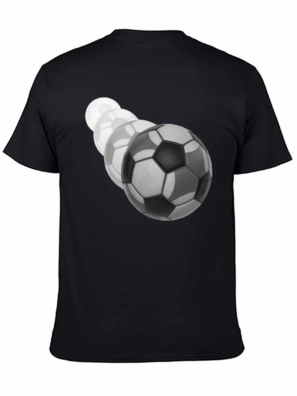 Soccer Ball Fade Black T-Shirt