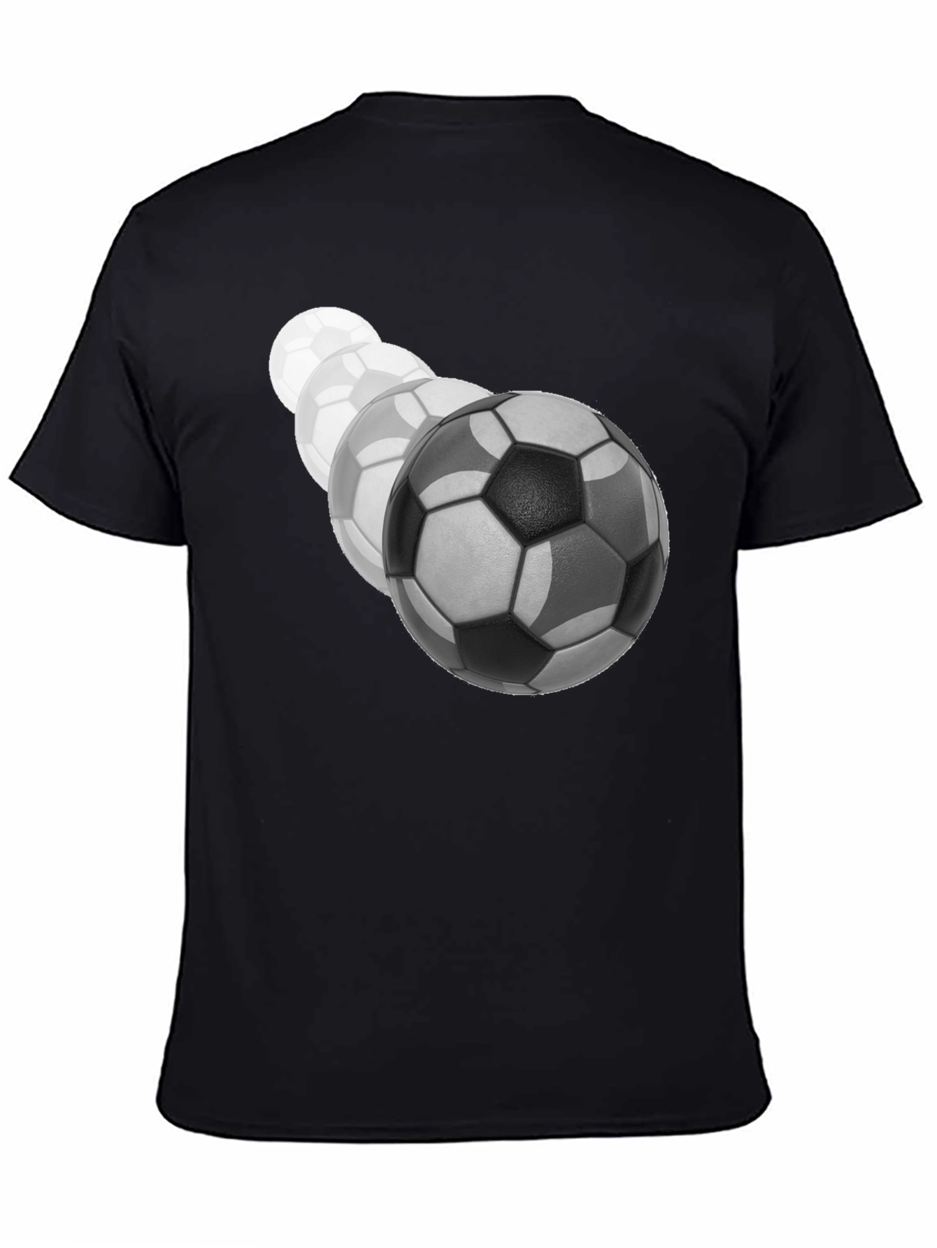 Soccer Ball Fade Black T-Shirt