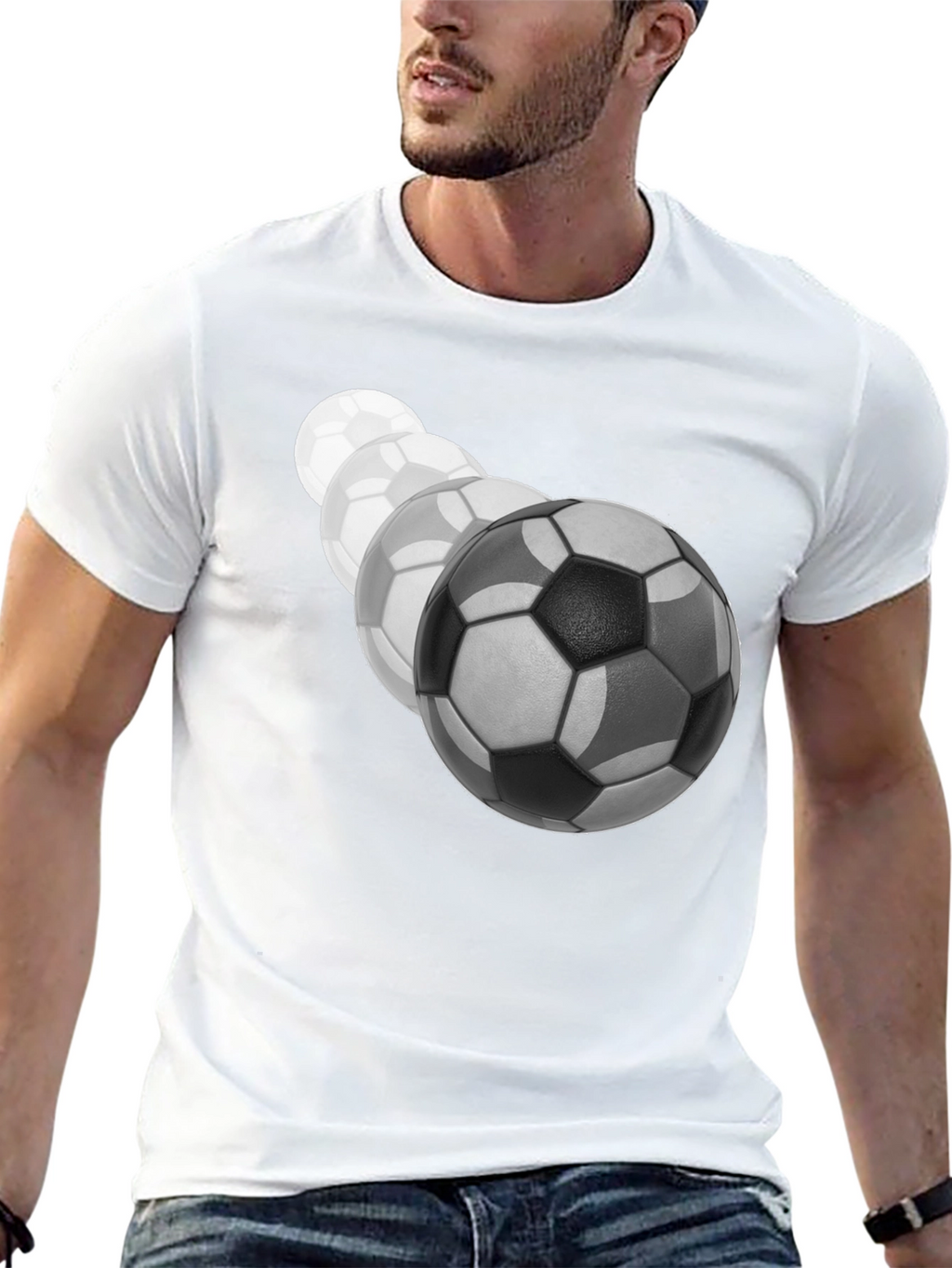 Soccer Ball Fade Black T-Shirt