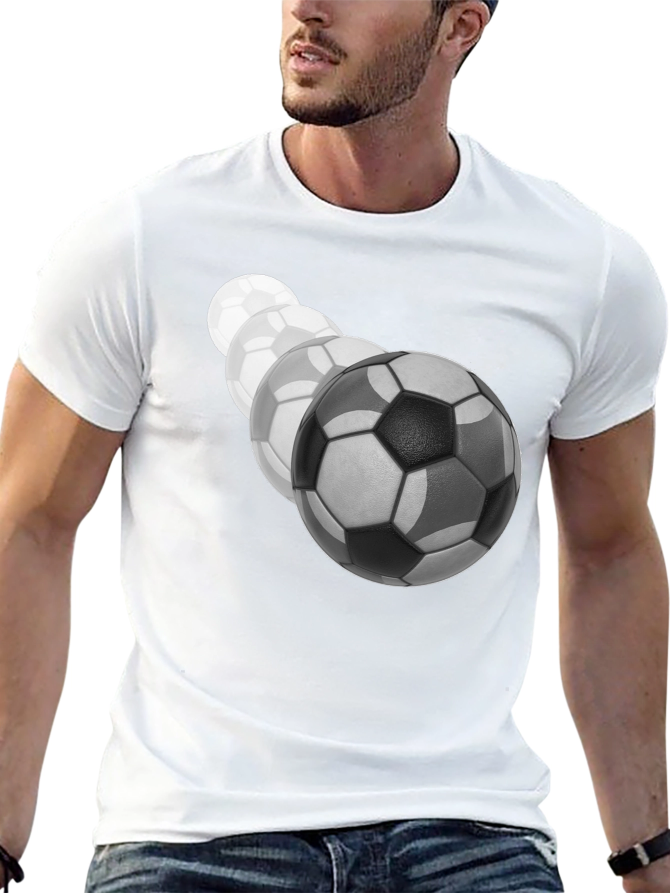 Soccer Ball Fade Black T-Shirt