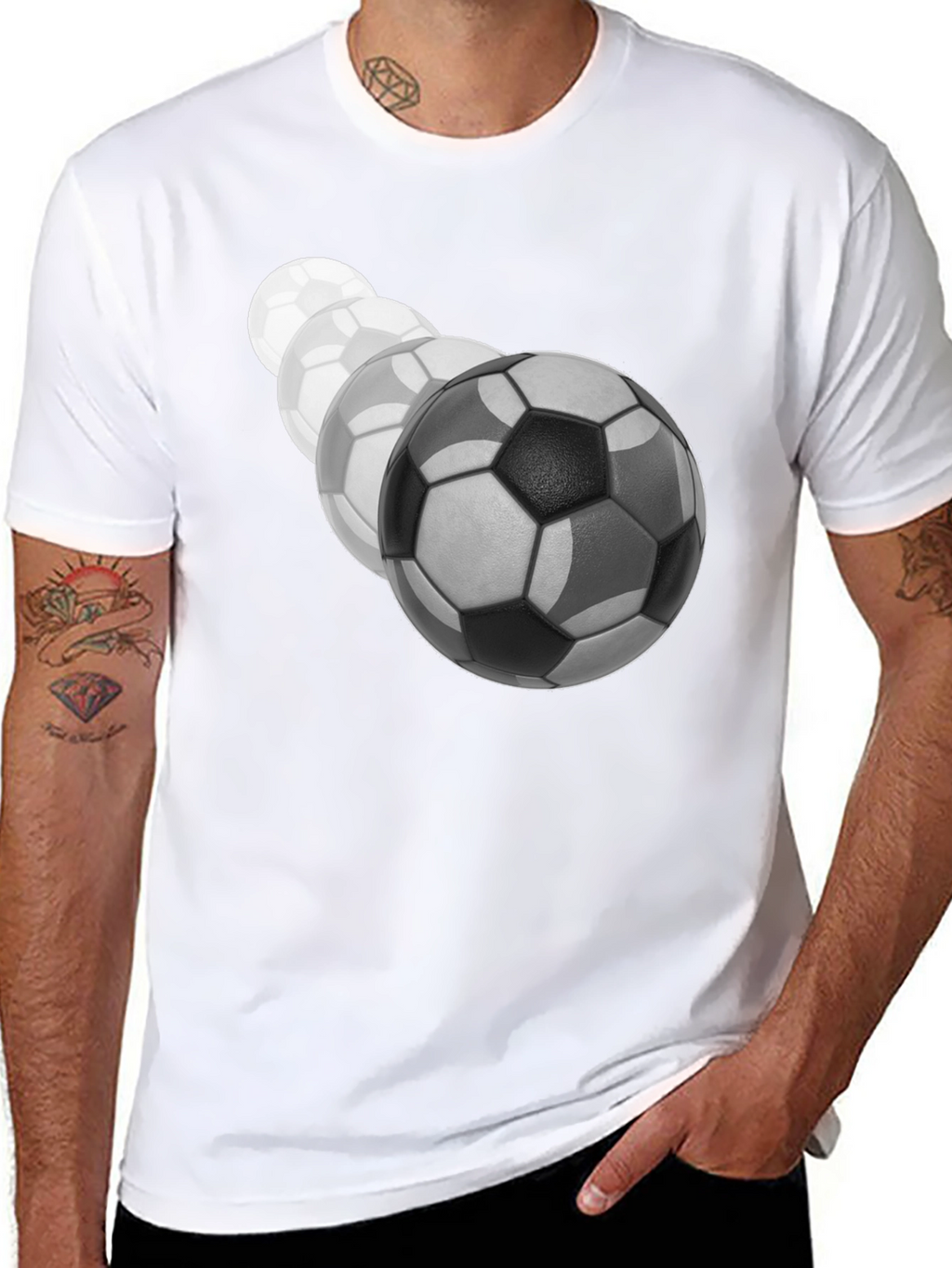 Soccer Ball Fade Black T-Shirt
