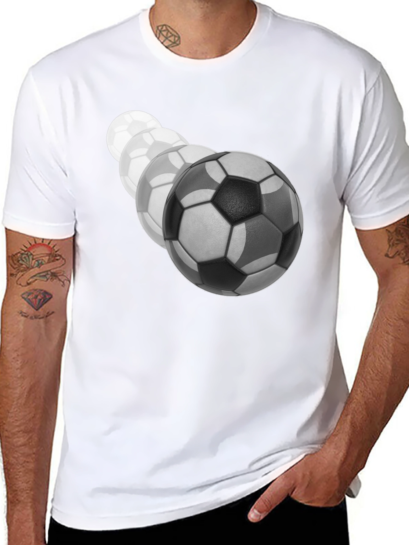 Soccer Ball Fade Black T-Shirt