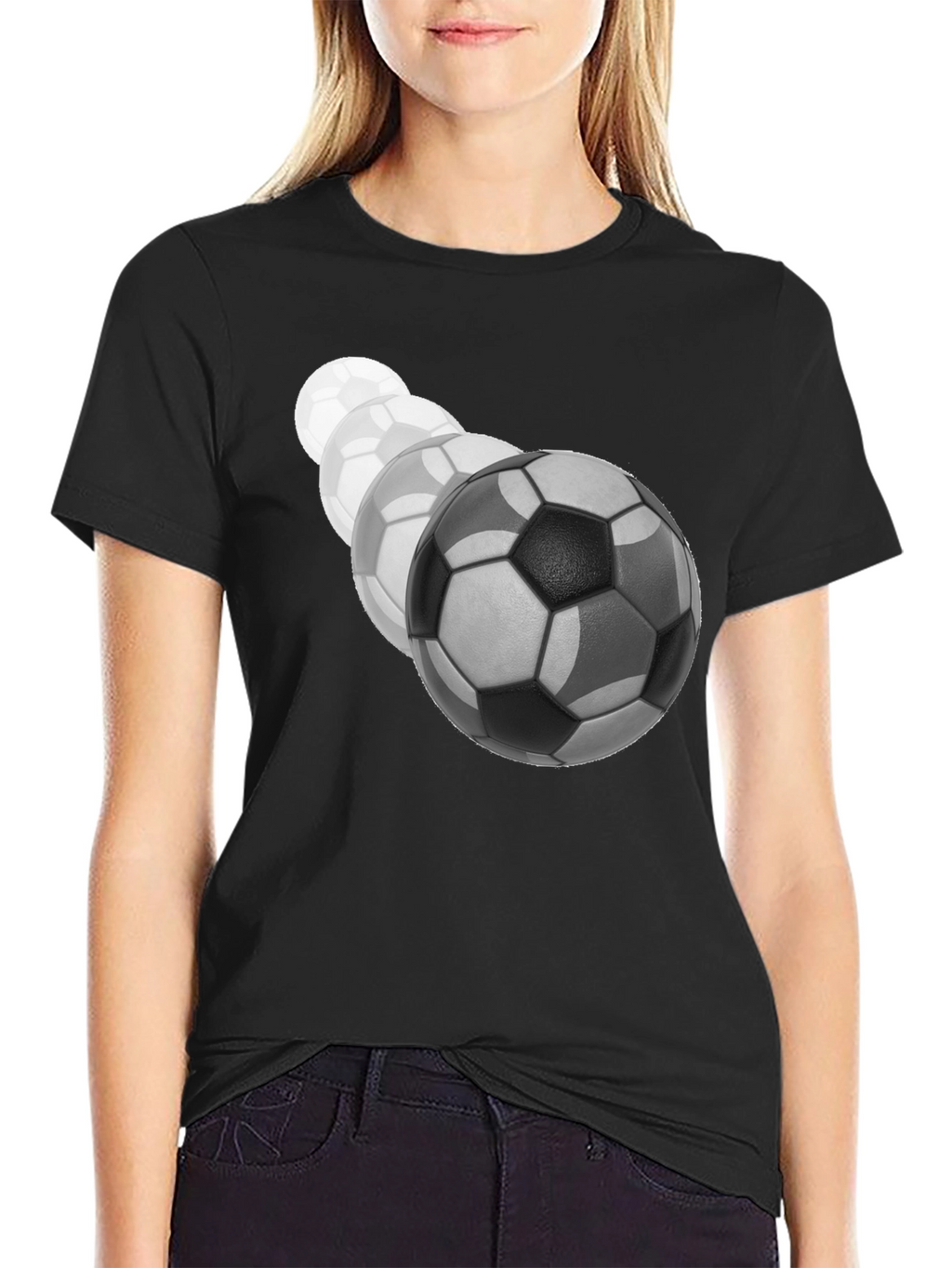Soccer Ball Fade Black T-Shirt