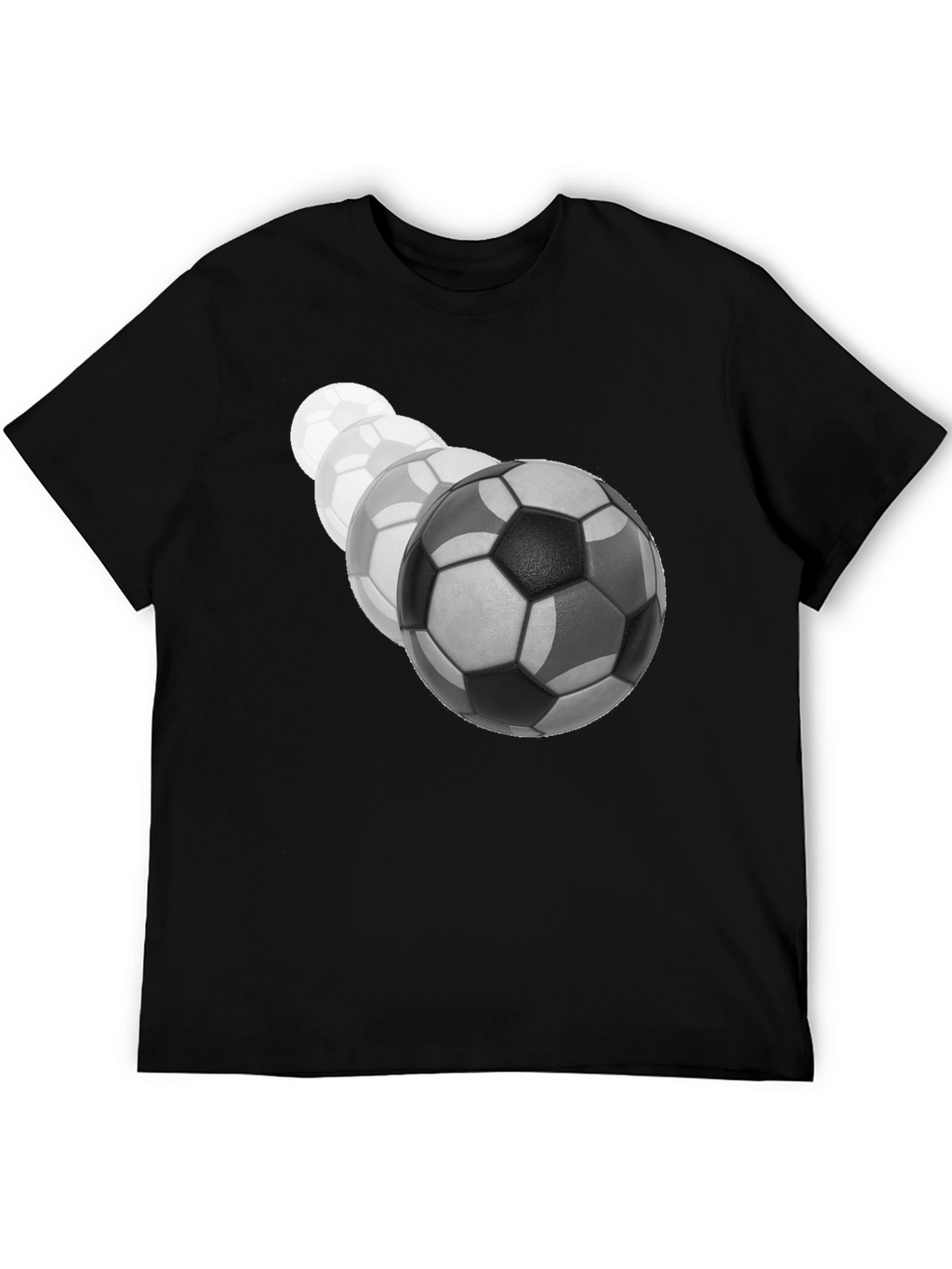 Soccer Ball Fade Black T-Shirt