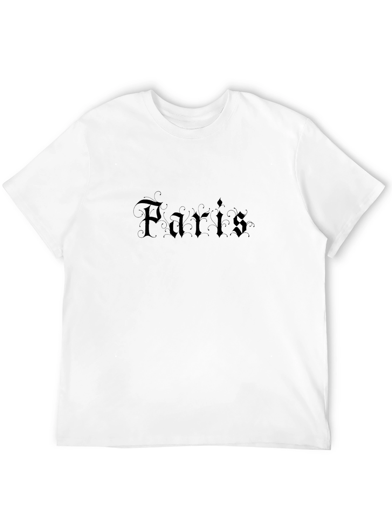 Paris Gothic Font Black T-Shirt