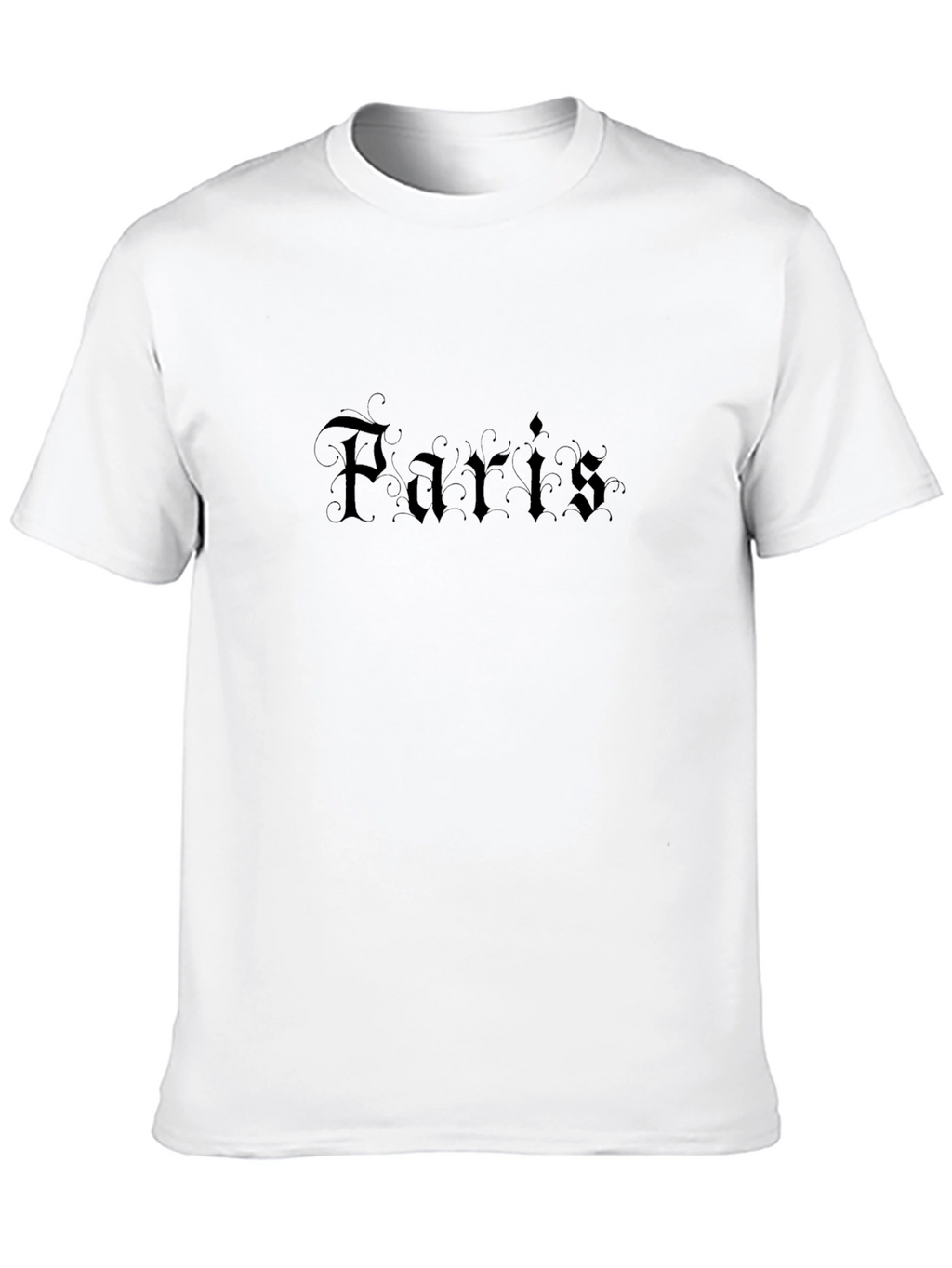 Paris Gothic Font Black T-Shirt