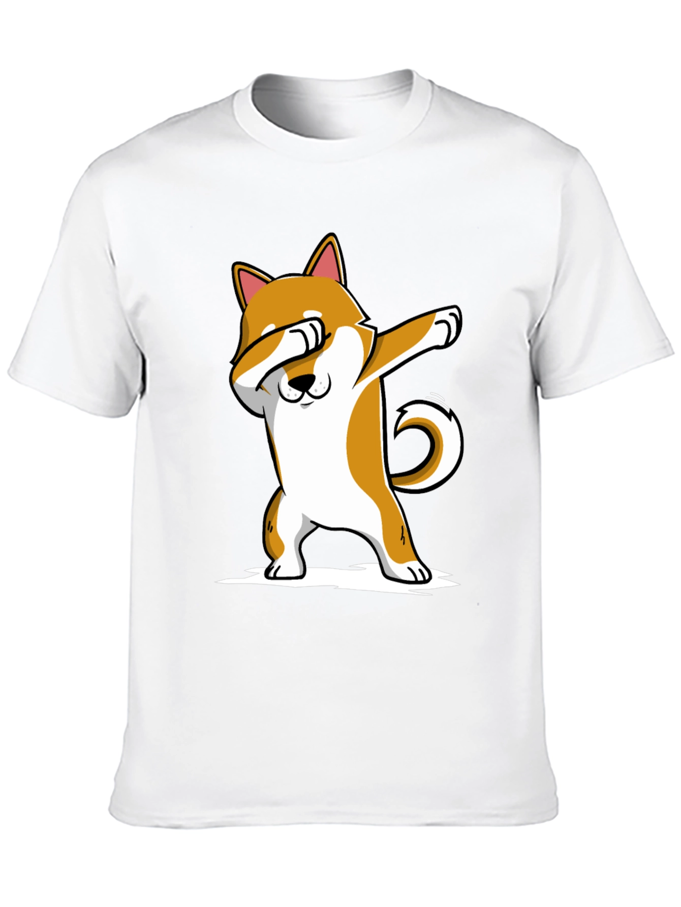 Dabbing Shiba Inu T-Shirt - Black Cotton Tee