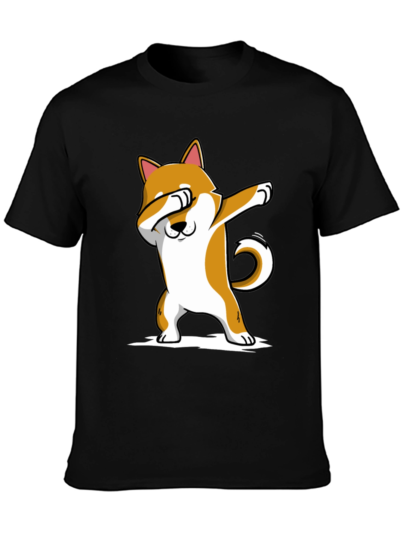 Dabbing Shiba Inu T-Shirt - Black Cotton Tee