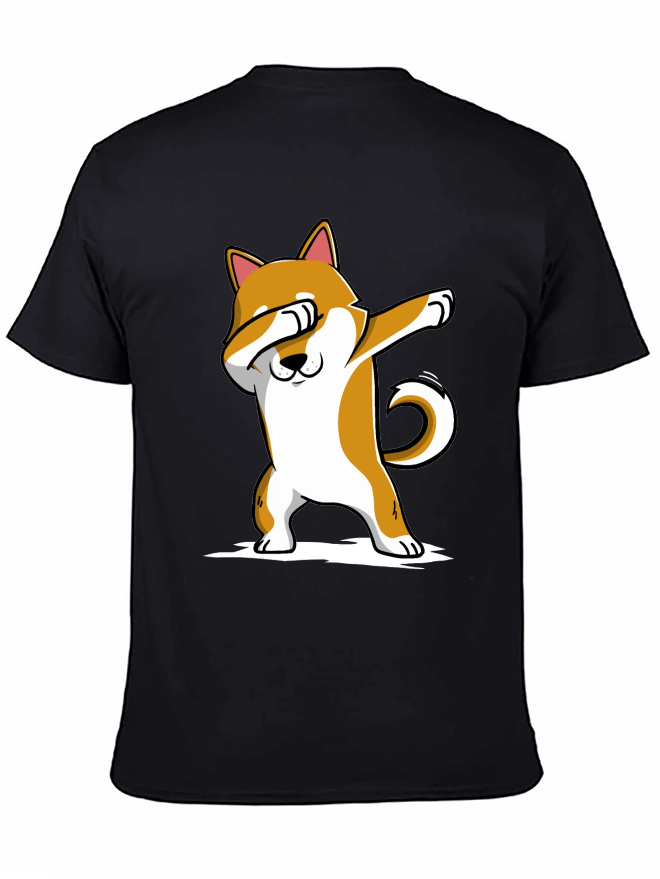 Dabbing Shiba Inu T-Shirt - Black Cotton Tee