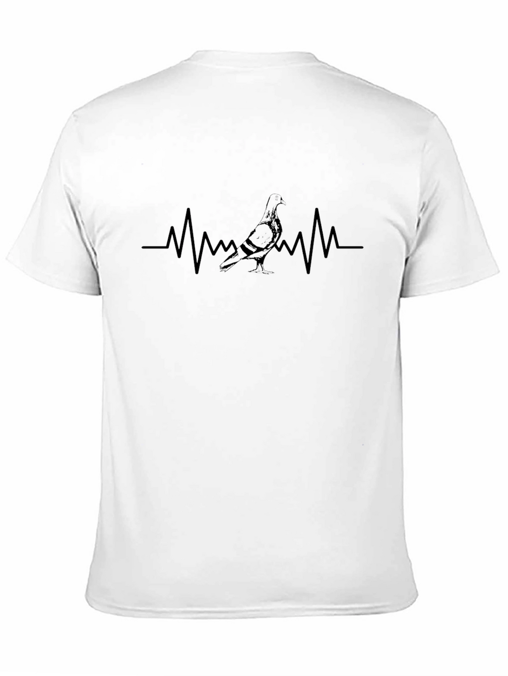 Pigeon Heartbeat T-Shirt - Soft Black Cotton