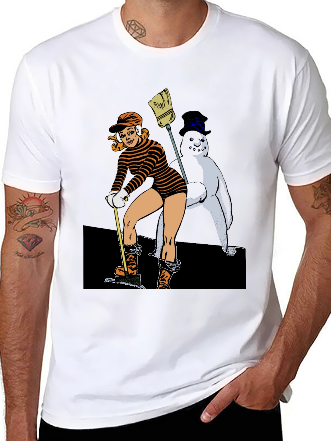 Cartoon Graphic Black T-Shirt