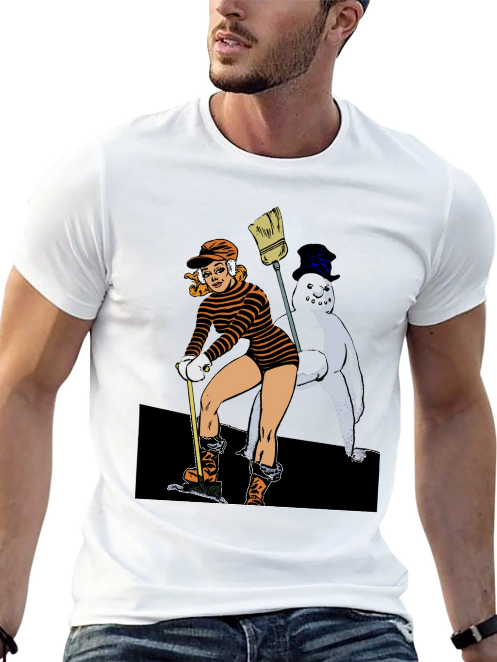 Cartoon Graphic Black T-Shirt