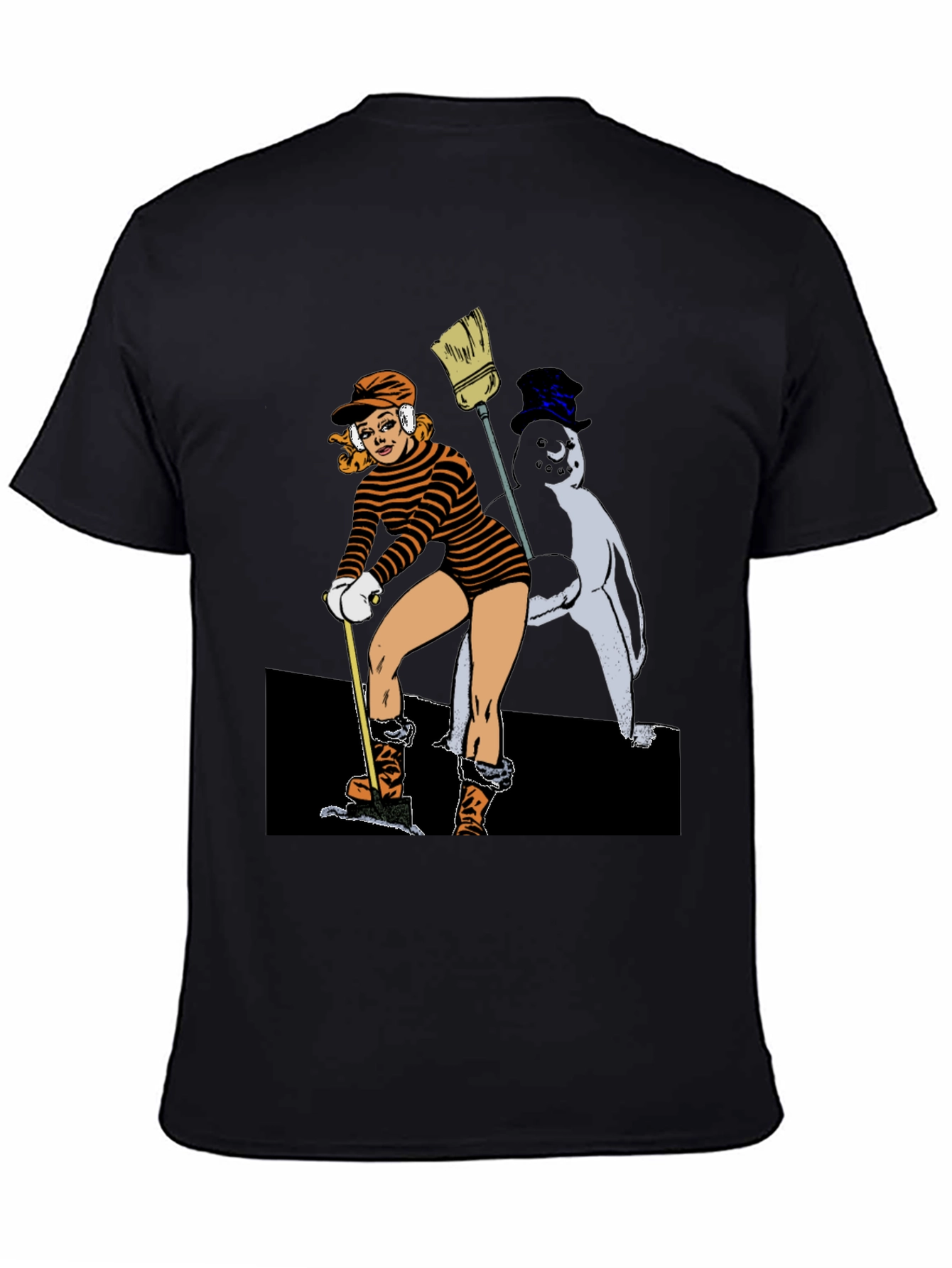 Cartoon Graphic Black T-Shirt