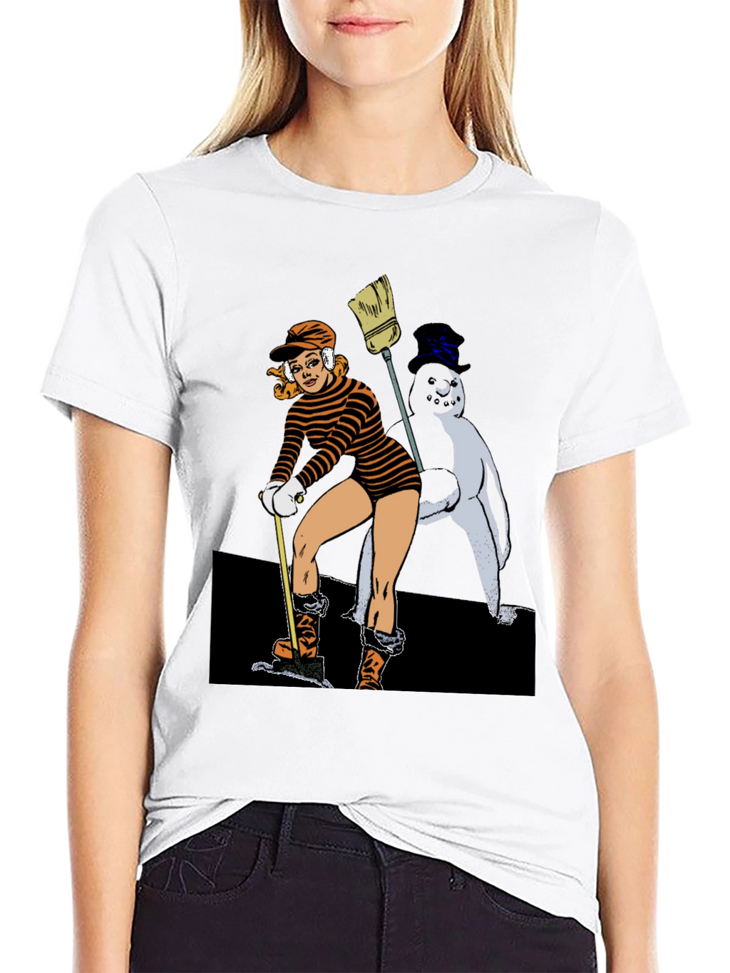 Cartoon Graphic Black T-Shirt