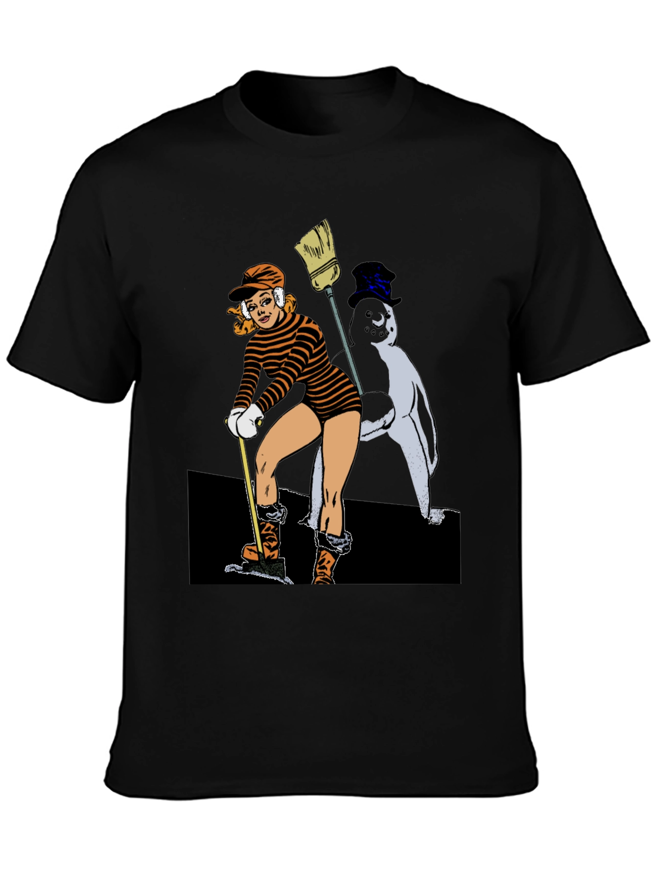 Cartoon Graphic Black T-Shirt