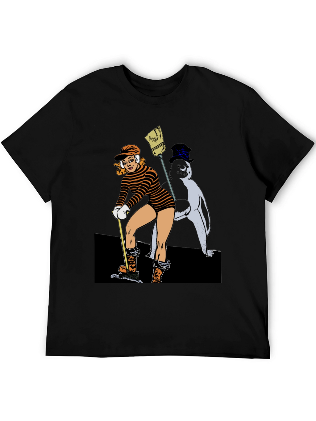 Cartoon Graphic Black T-Shirt