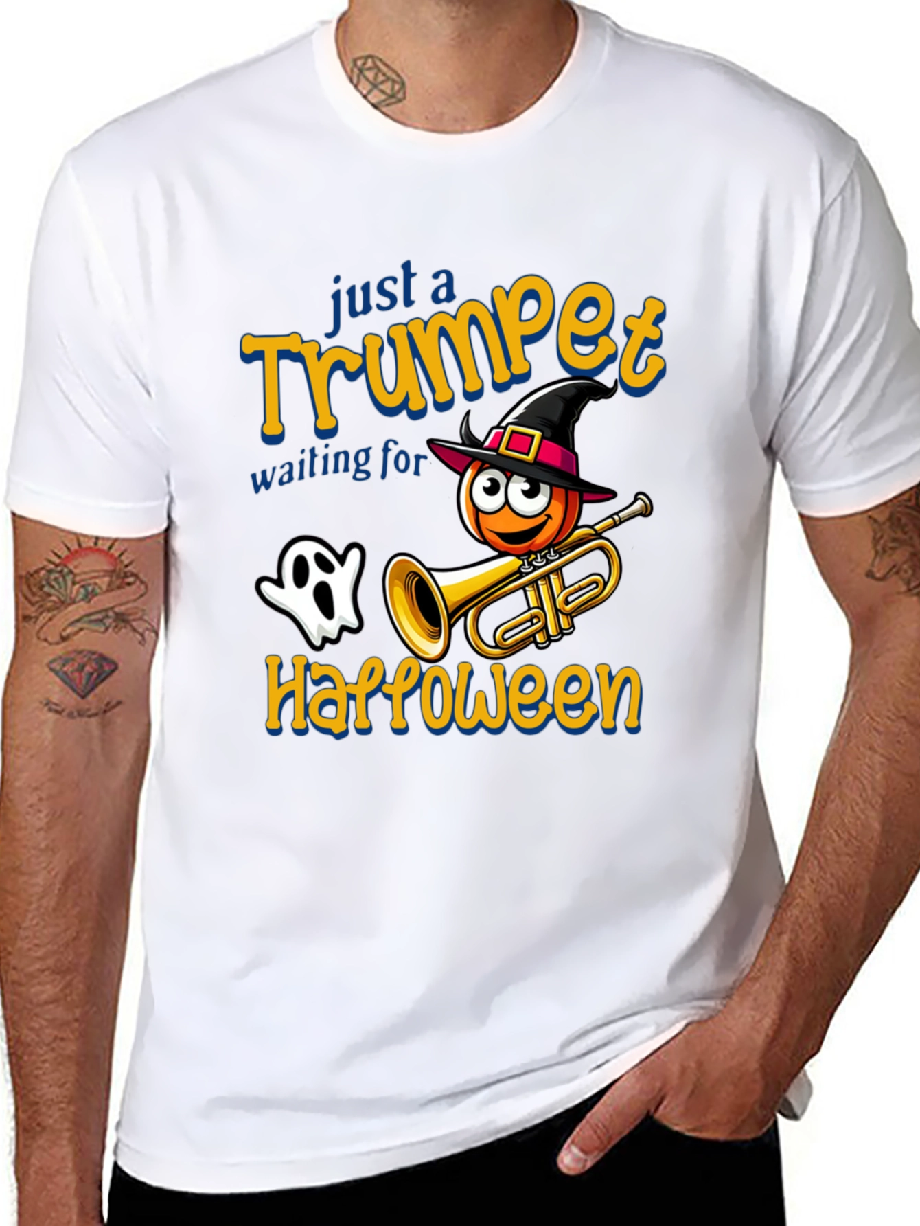 Halloween Trumpet T-Shirt - Spooky Musician Tee