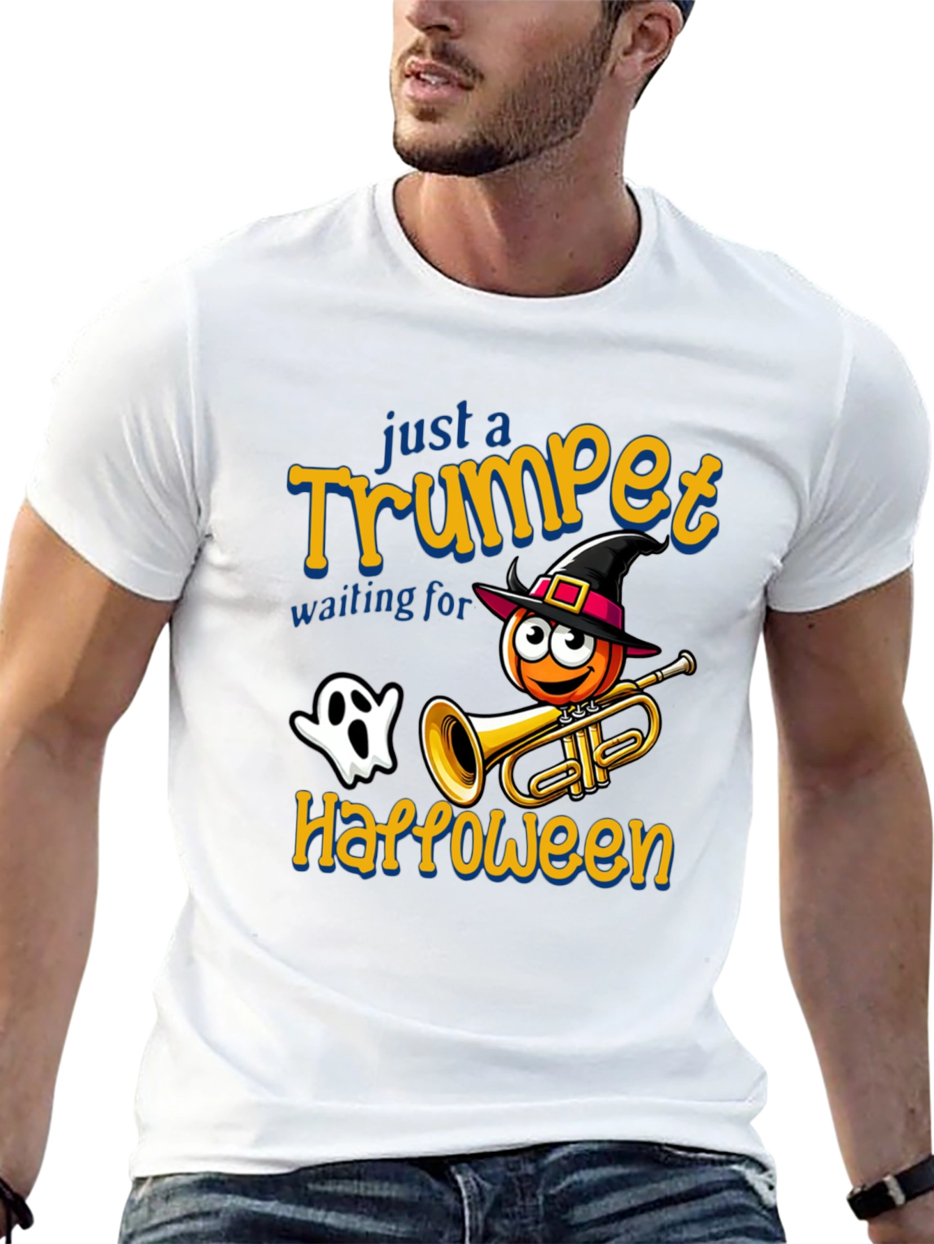 Halloween Trumpet T-Shirt - Spooky Musician Tee