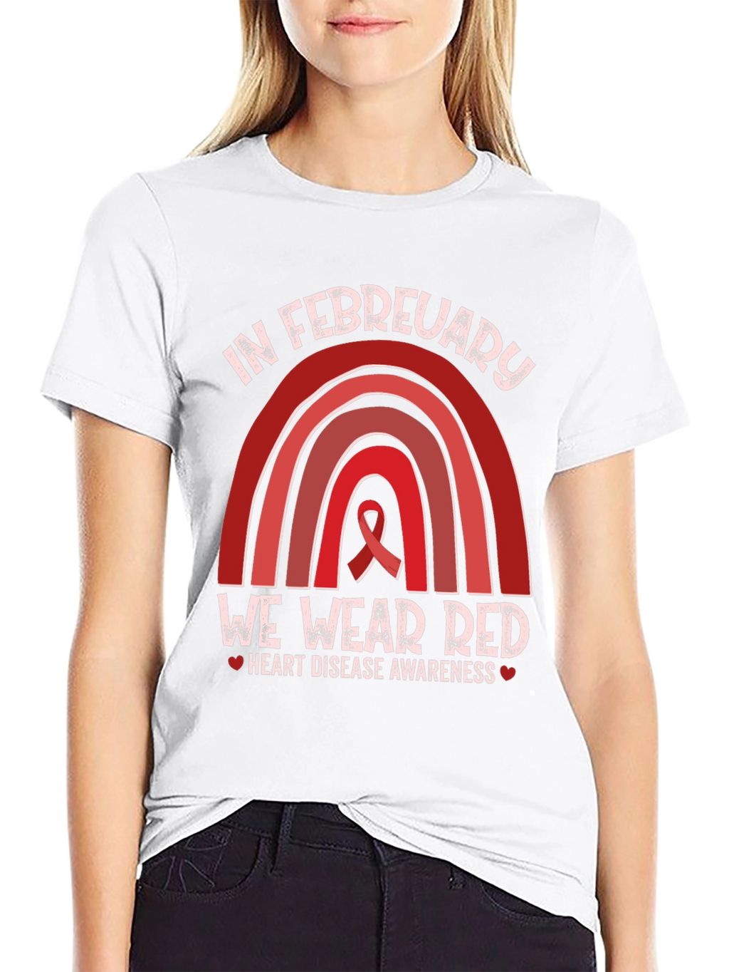 In February We Wear Red Heart Disease Awareness T-Shirt