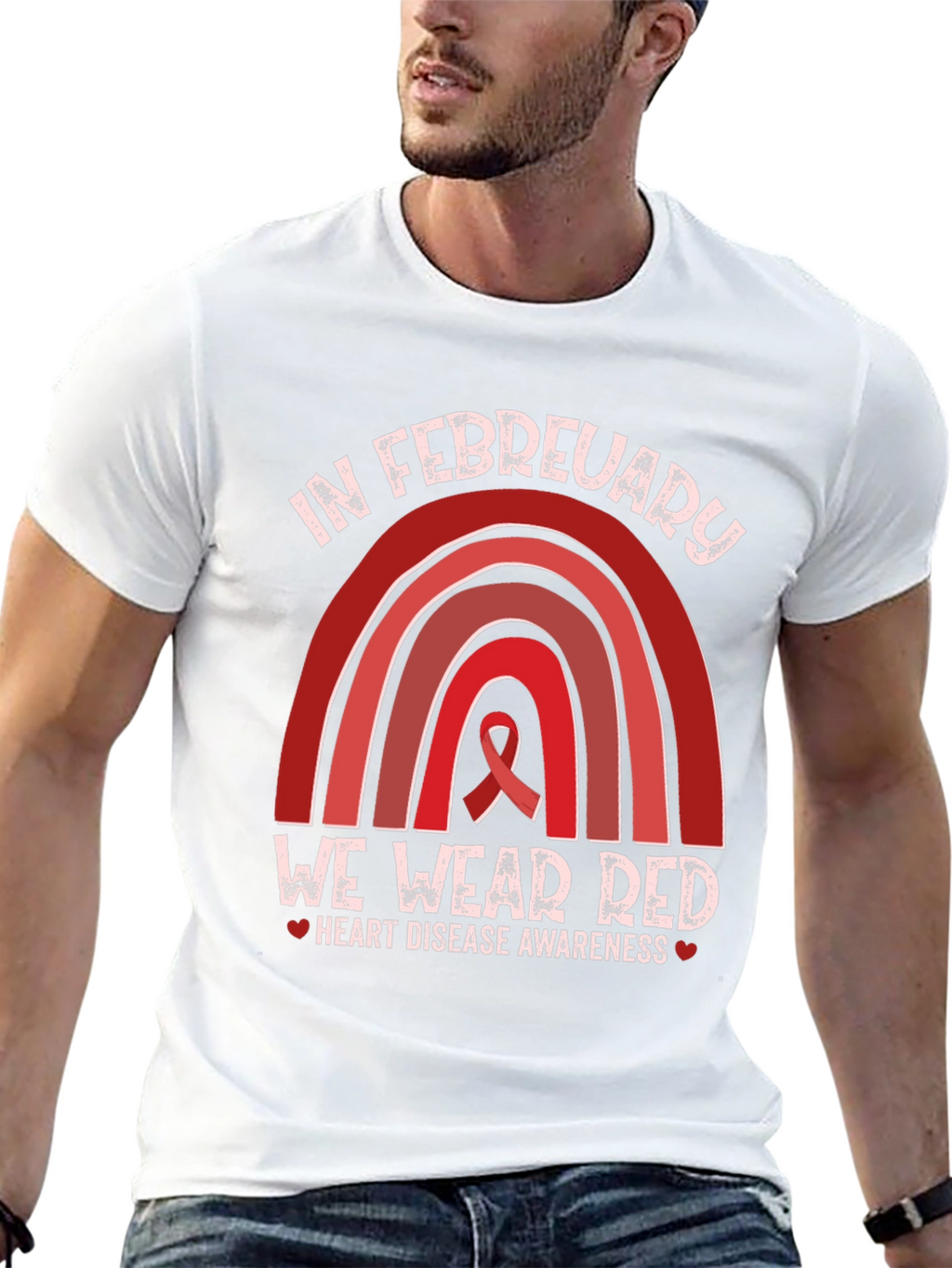 In February We Wear Red Heart Disease Awareness T-Shirt