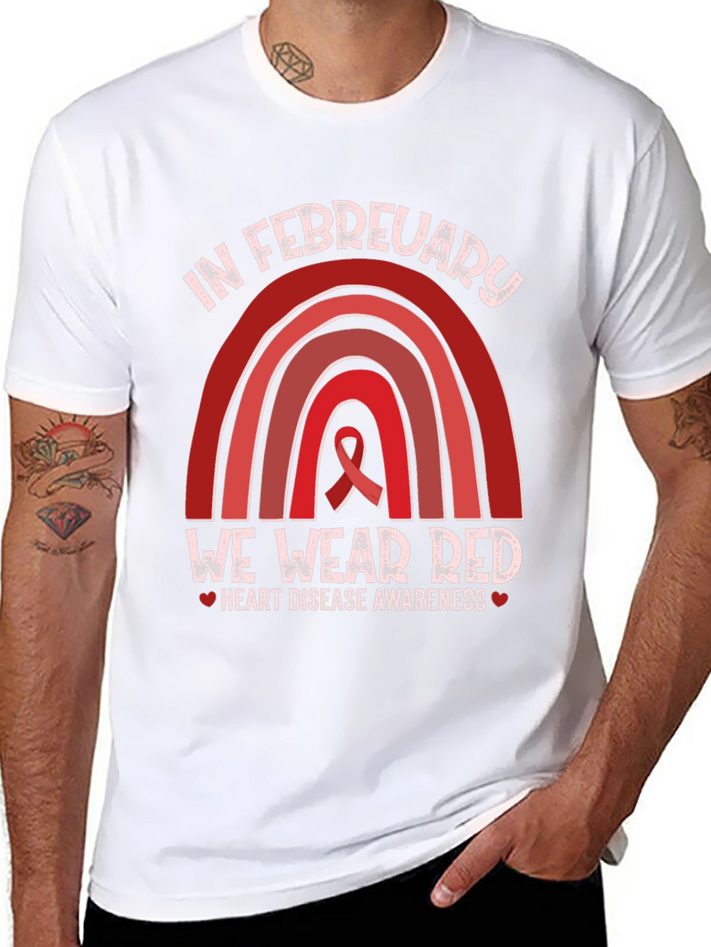 In February We Wear Red Heart Disease Awareness T-Shirt