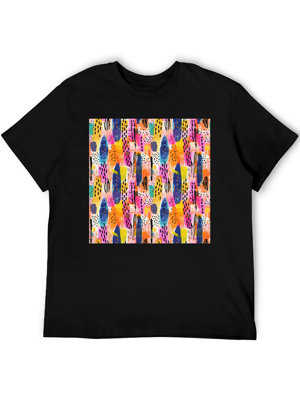 Abstract Pattern Crewneck T-Shirt - Artistic Print