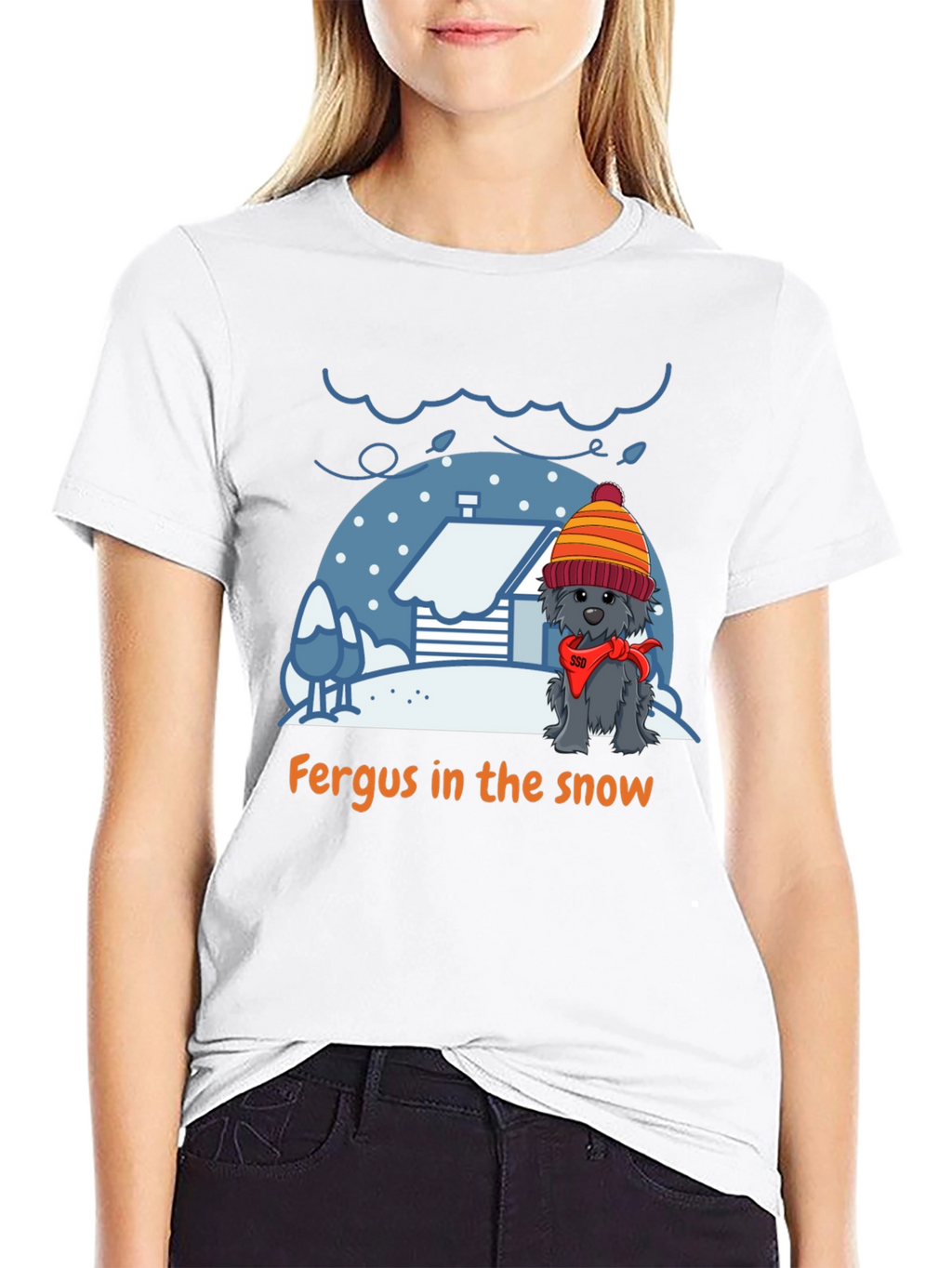 Fergus in the Snow Graphic T-Shirt