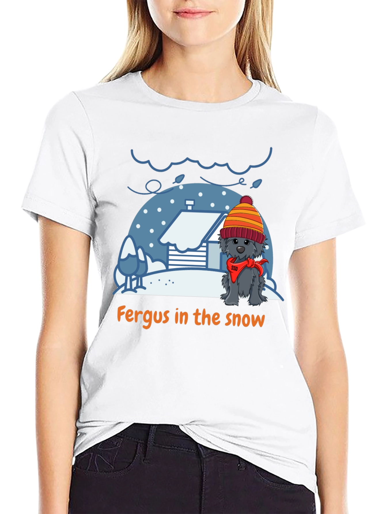 Fergus in the Snow Graphic T-Shirt