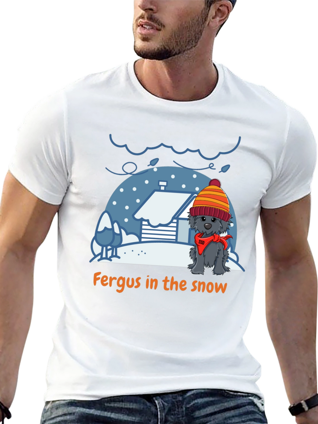Fergus in the Snow Graphic T-Shirt